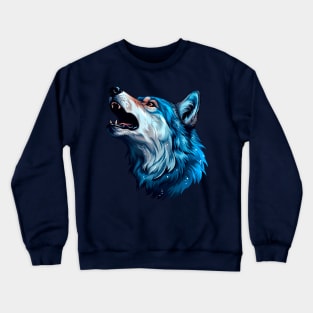 Sky wolf print Crewneck Sweatshirt